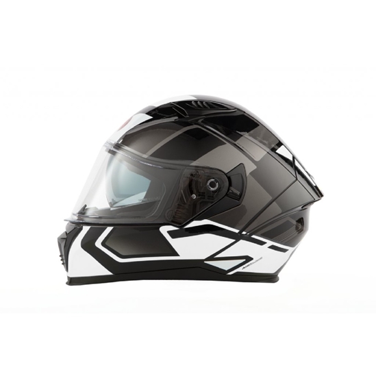 MAXX FF 985 extra velká integrální helma se sluneční clonou, černo stříbrná, 3XL