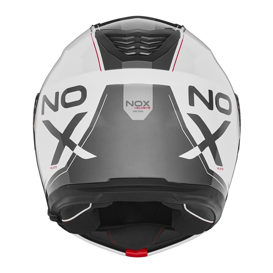 NOX N968 TOMAK výklopná přilba, bílá černá
