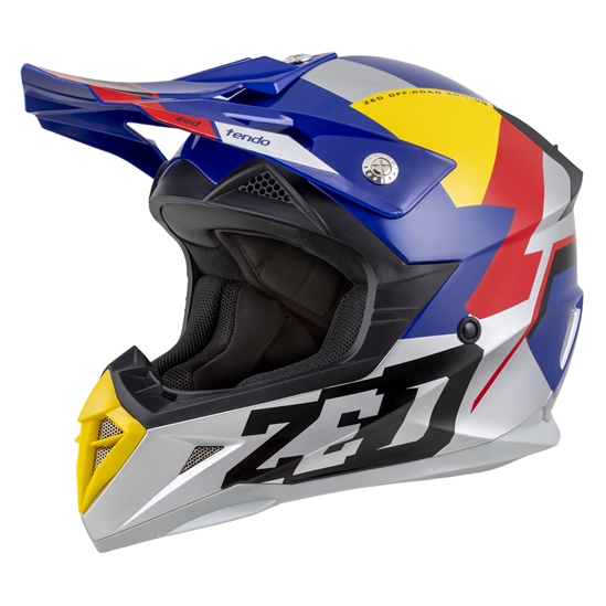ZED X1.9D TENDO, přilba dětská (modrá perleť/červená/žlutá/stříbrná)