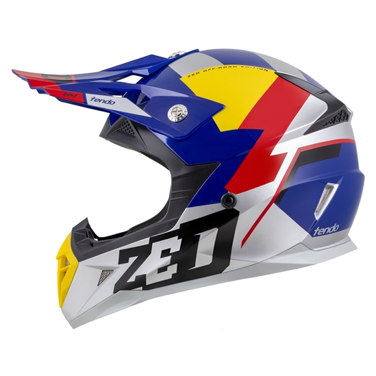 ZED X1.9D TENDO, přilba dětská (modrá perleť/červená/žlutá/stříbrná)