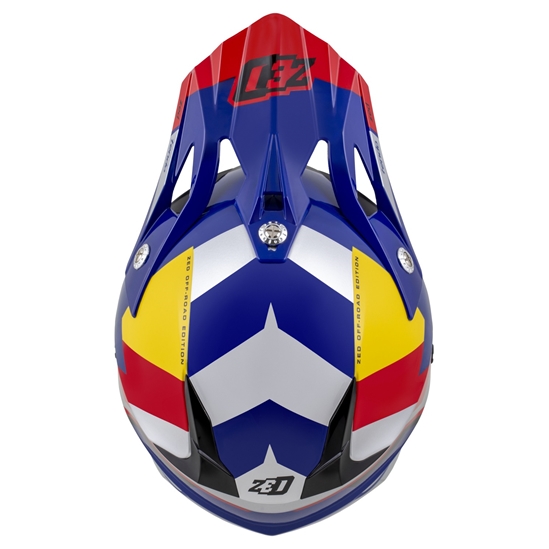 ZED X1.9D TENDO, přilba dětská (modrá perleť/červená/žlutá/stříbrná)