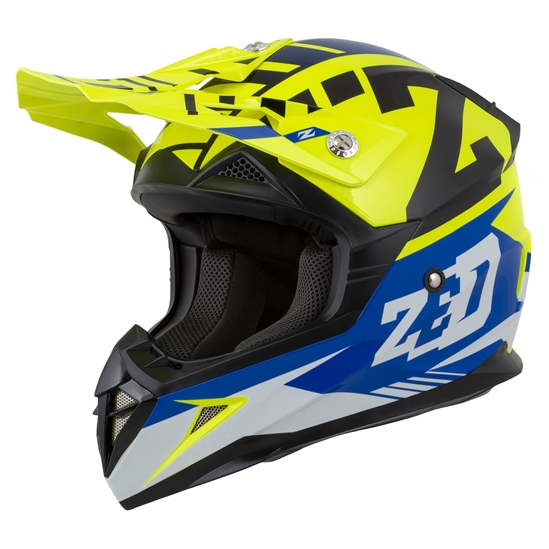 ZED X1.9 TARGA, přilba (žlutá fluo/modrá/černá/bílá)