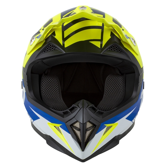 ZED X1.9 TARGA, přilba (žlutá fluo/modrá/černá/bílá)