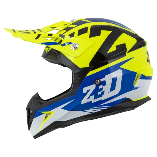 ZED X1.9 TARGA, přilba (žlutá fluo/modrá/černá/bílá)