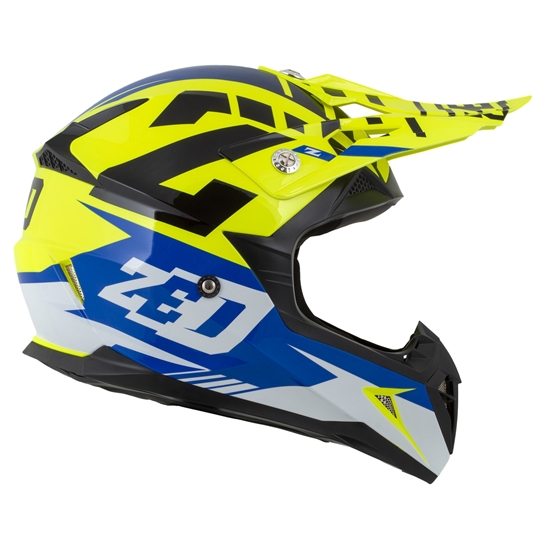 ZED X1.9 TARGA, přilba (žlutá fluo/modrá/černá/bílá)