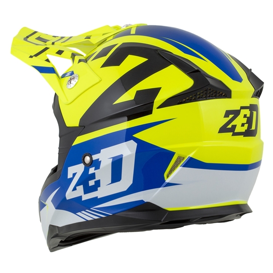 ZED X1.9 TARGA, přilba (žlutá fluo/modrá/černá/bílá)