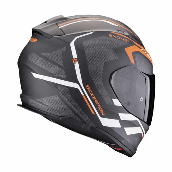 SCORPION EXO-491 KRIPTA moto přilba, matná černo-oranžovo-bílá