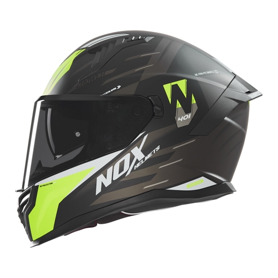 NOX N401 Crower, integrální přilba, černá matná, žlutá fluo