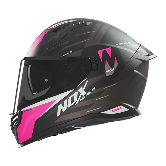 NOX N401 Crower, integrální přilba, černá matná, růžová