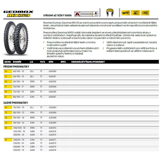 DUNLOP GEOMAX MX53 120/90 R19 66M TT