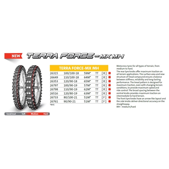 MITAS 80/100-21 51M TERRA FORCE-MX MH TT Moto Motokros závodní