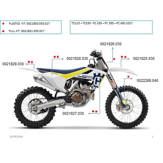 ACERBIS spoiler TC/FC, TE/FE, modrá