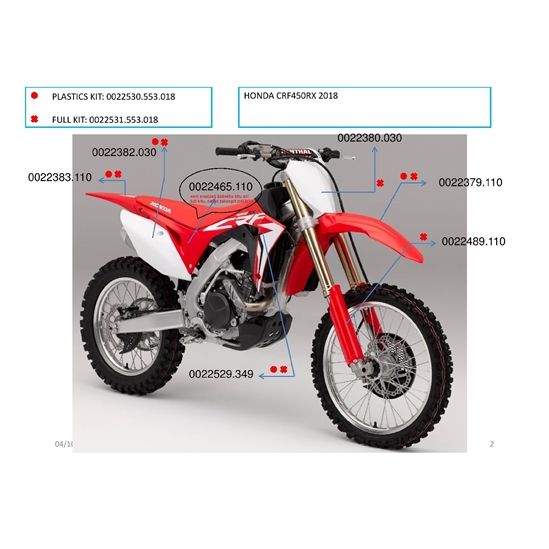 ACERBIS plastový full kit CRF 450 RX 17/18, replica 18