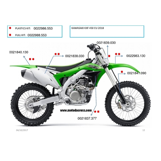 ACERBIS plastový kit KXF 450 18, replica 18