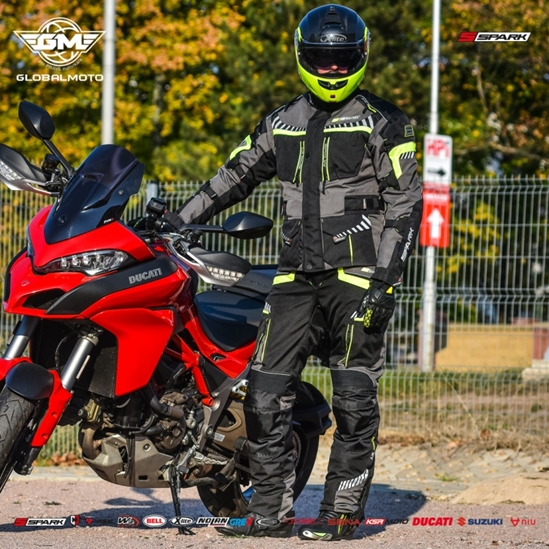 SPARK Roadrunner Pánské moto kalhoty černá/žlutá