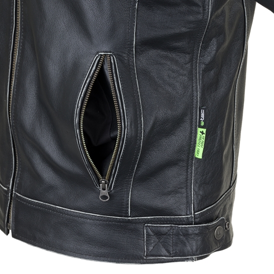 W-TEC Losial Kožená moto bunda černá