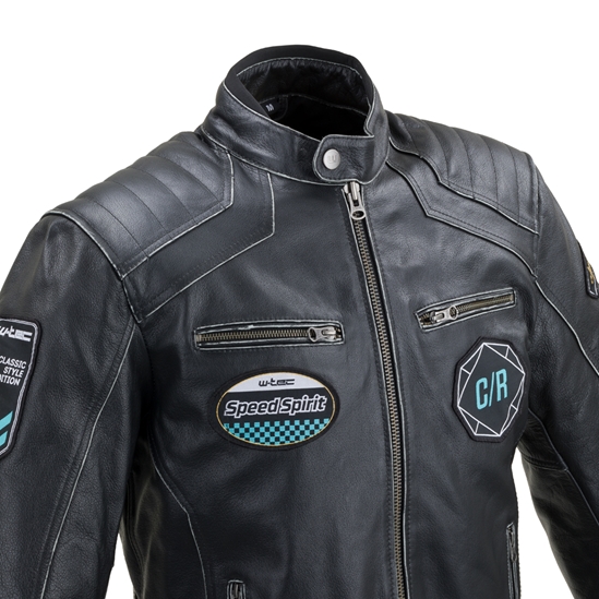 W-TEC Losial Kožená moto bunda černá