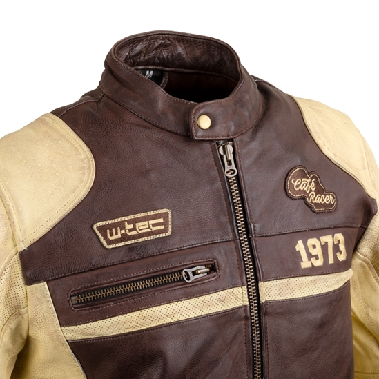 W-TEC Retro pánská kožená moto bunda