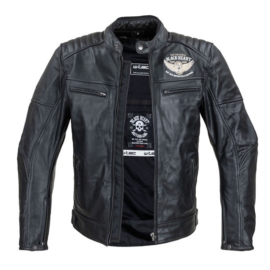 W-TEC Black Heart Wings Leather Jacket Pánská kožená bunda