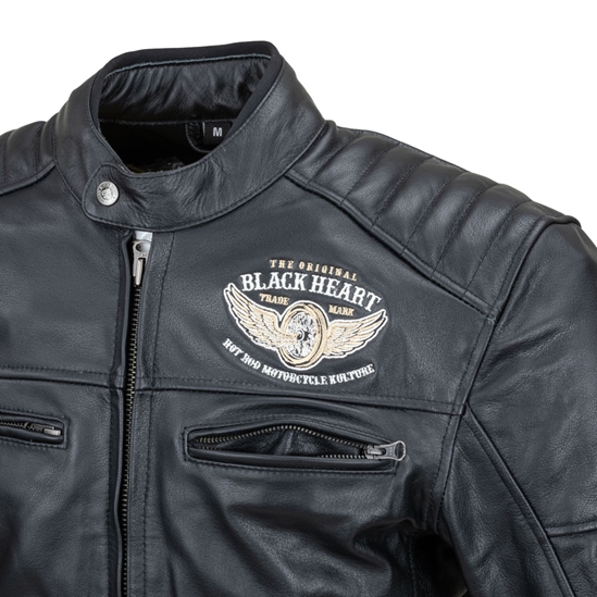 W-TEC Black Heart Wings Leather Jacket Pánská kožená bunda