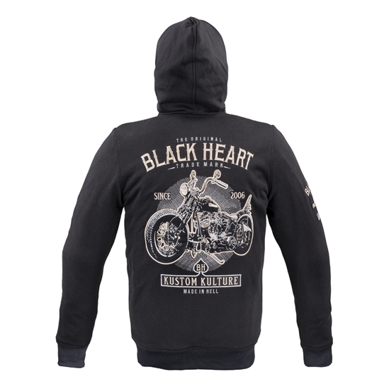 W-TEC Black Heart Kustom Kulture Hoodie s aramidem Pánská mikina