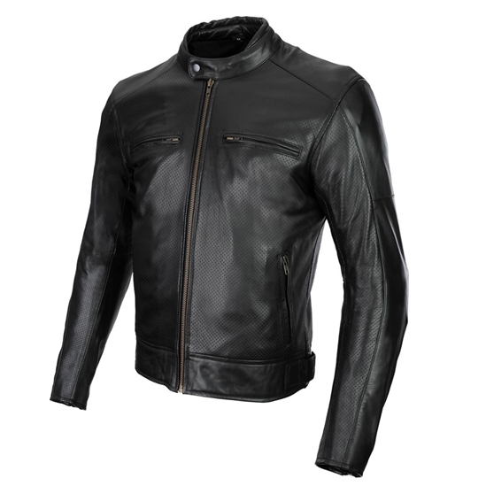SECA Bonneville Perforated Bunda na motorku kožená černá 54