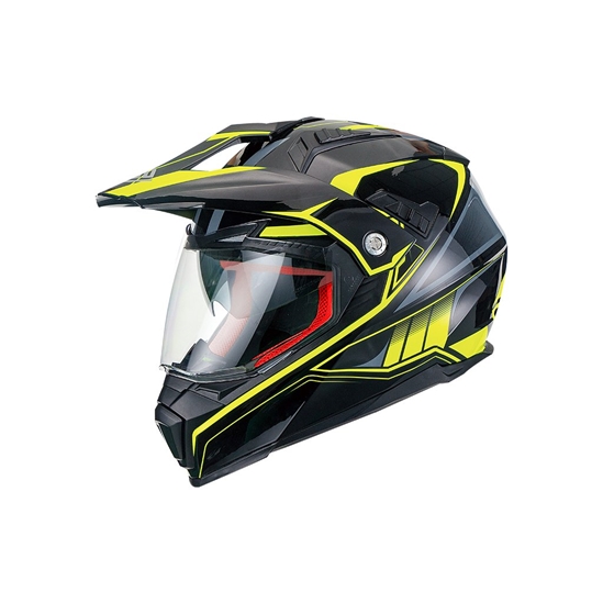 MAXX FS 606 Enduro helma se sluneční clonou černo / žlutá