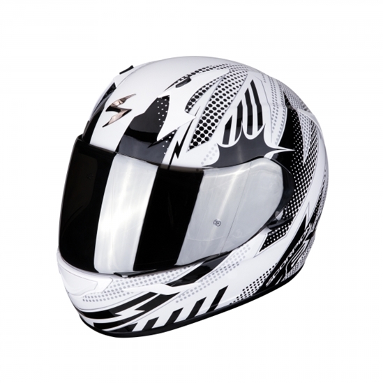 SCORPION EXO-390 POP Moto přilba bílo/černá 