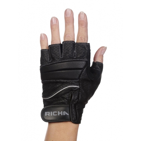 RICHA MITAINE Moto rukavice bezprstové černá