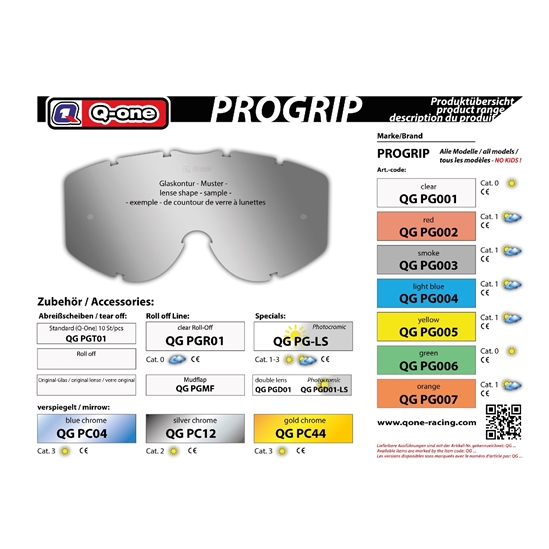 PRO GRIP sklo do brýlí QG PG001