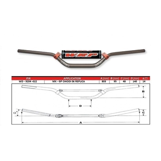 WRP TAPER-X 28.6mm řidítka MX-GP CHIODI 06 Replica titan